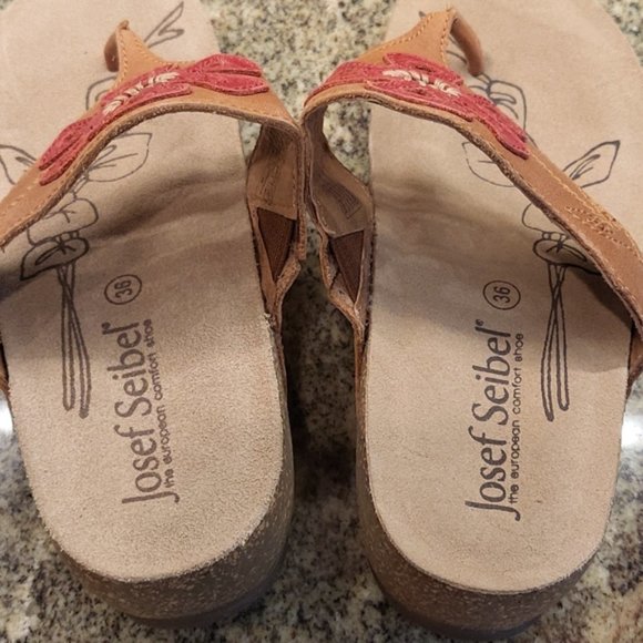 Josef Seibel leather cork sandals. - Picture 6 of 7